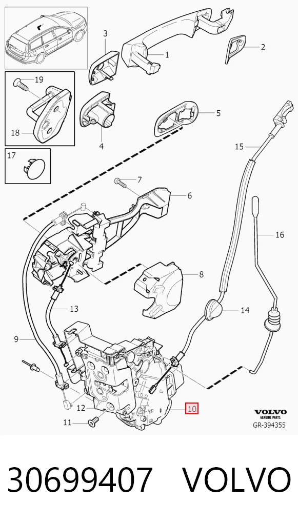 Cerradura delantera izquierda Volvo V50 