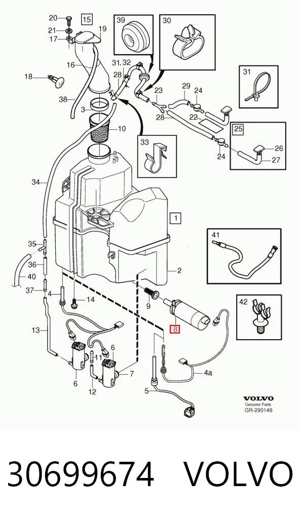 30699674 Volvo Bomba-motor de lavafaros