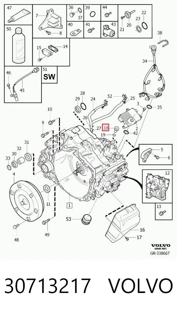 30713217 Volvo Tapón del cárter de la transmisión automática