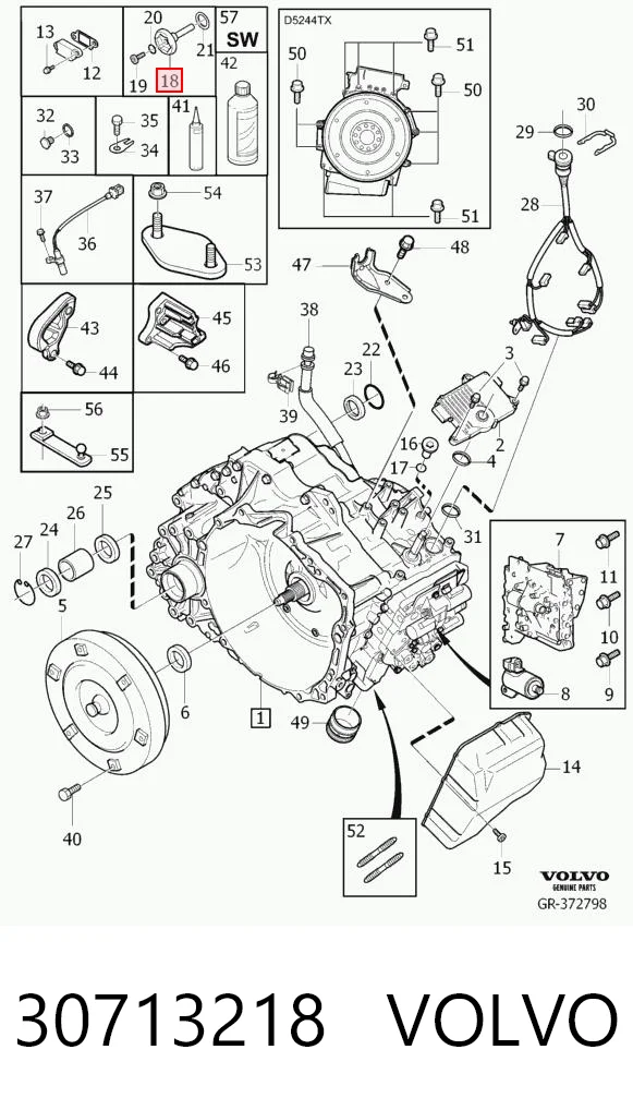 30713218 Volvo Tapón del cárter de la transmisión automática