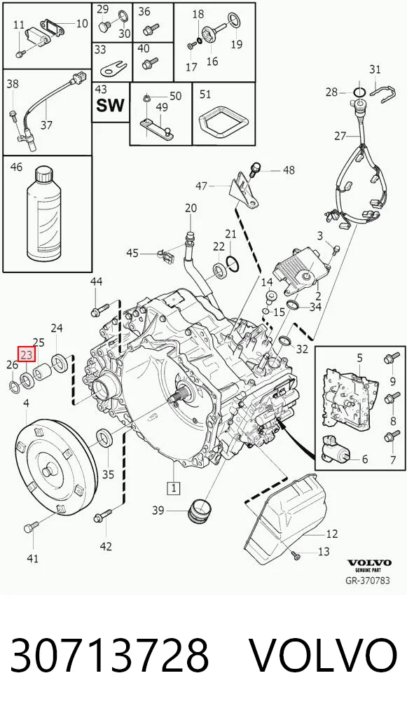 30713728 Volvo Retén del eje secundario de la transmisión