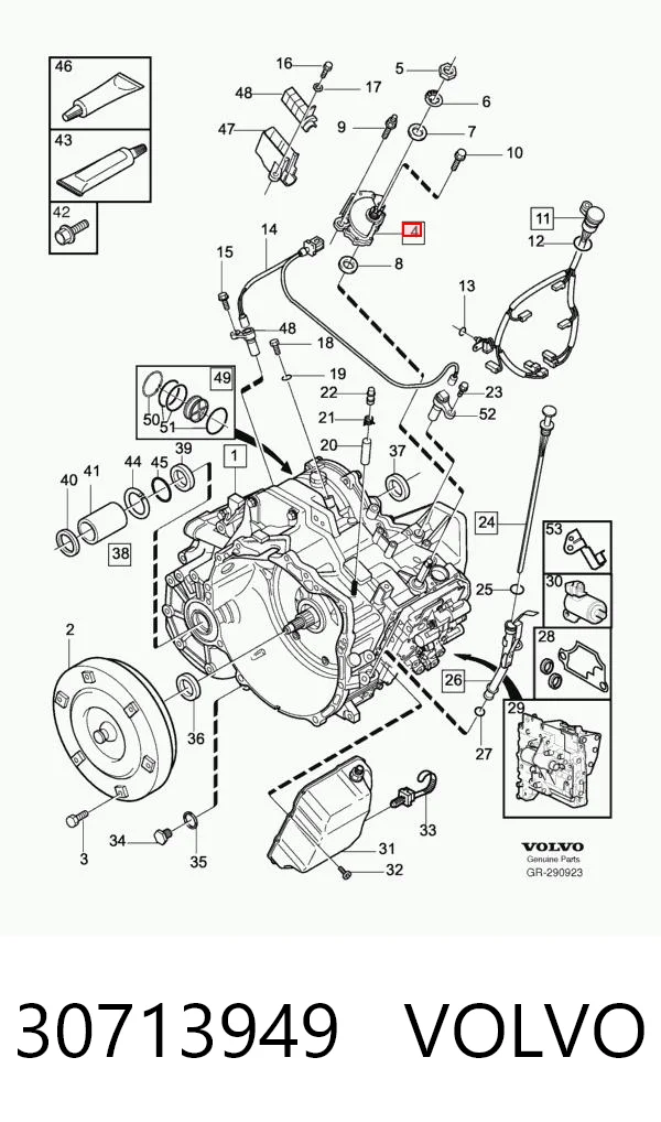 30713949 Volvo Sensor de posición del selector de la transmisión automática
