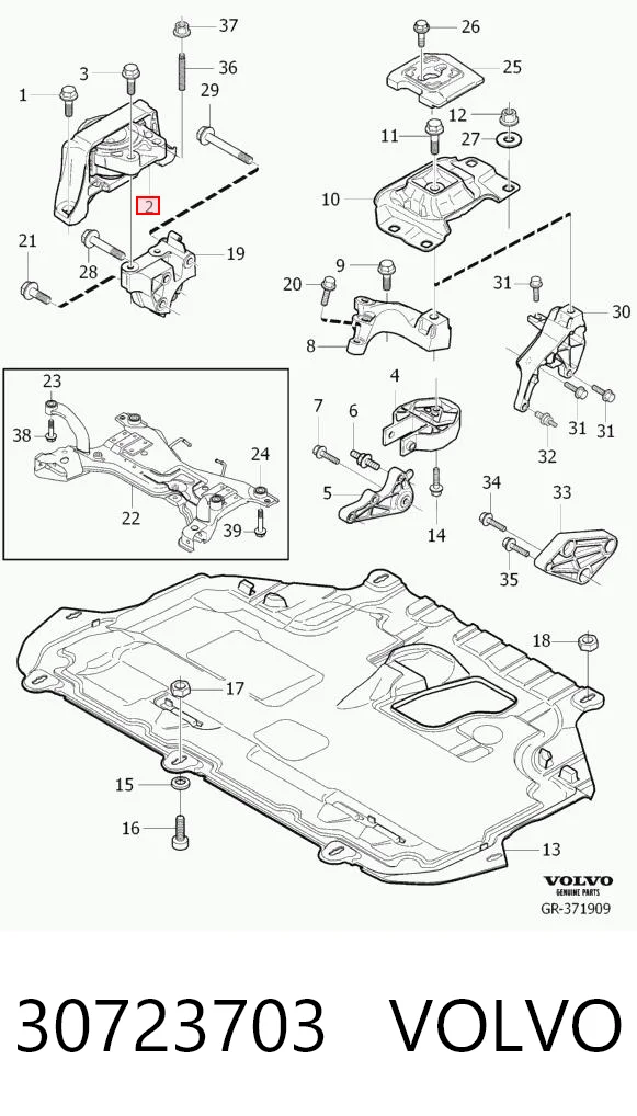 30723703 Volvo Soporte de motor derecho