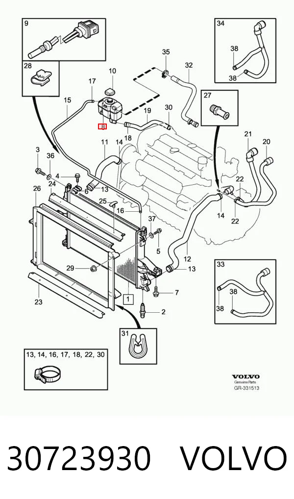 30723930 Volvo Depósito de expansión