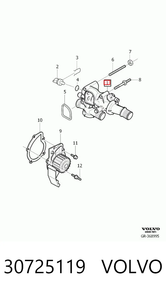 30725119 Volvo Caja del termostato