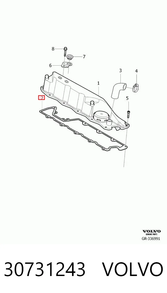 30731243 Volvo Juego de juntas de tapa de balancines