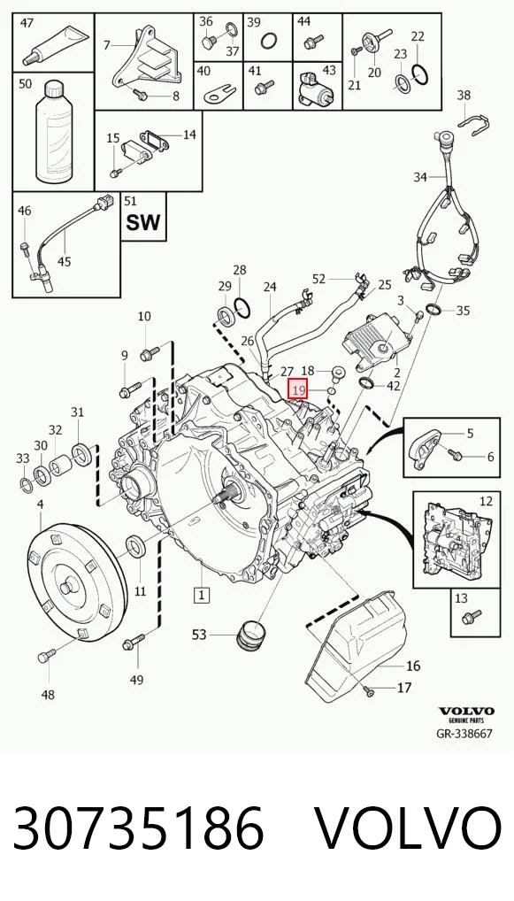 Comprar Junta del cárter de aceite de la caja de cambios Volvo S60 I RS, RH a bajo precio