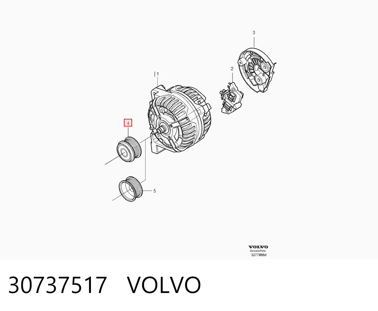 Polea del alternador 30737517 VOLVO