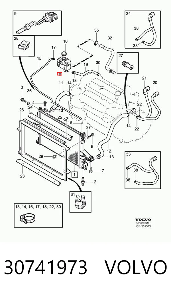 30741973 Volvo Depósito de expansión