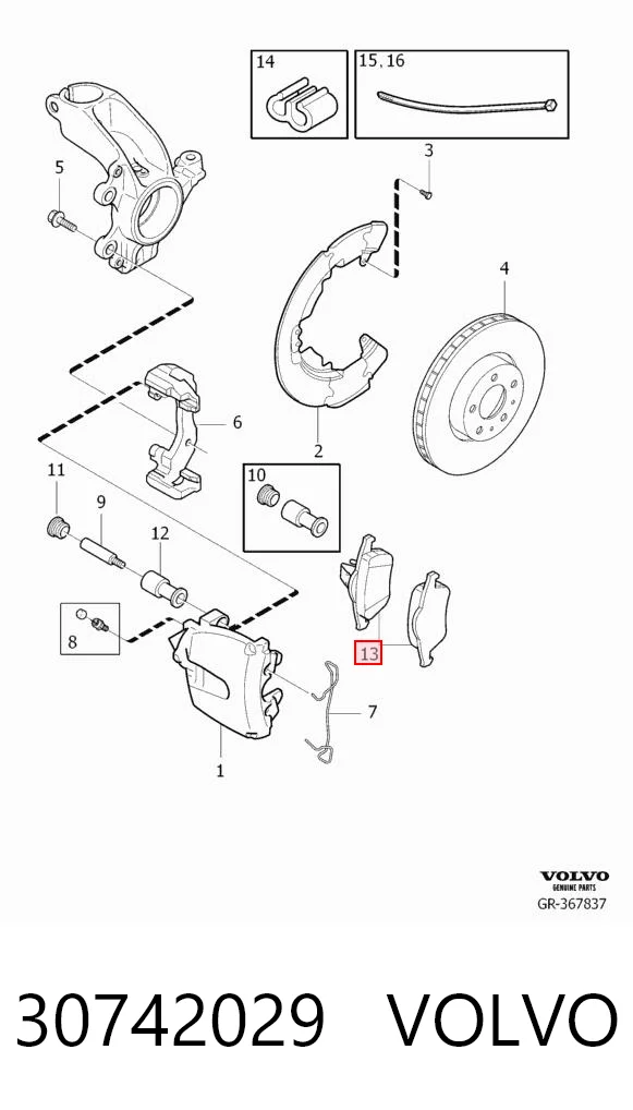 30742029 Volvo Pastillas delanteras