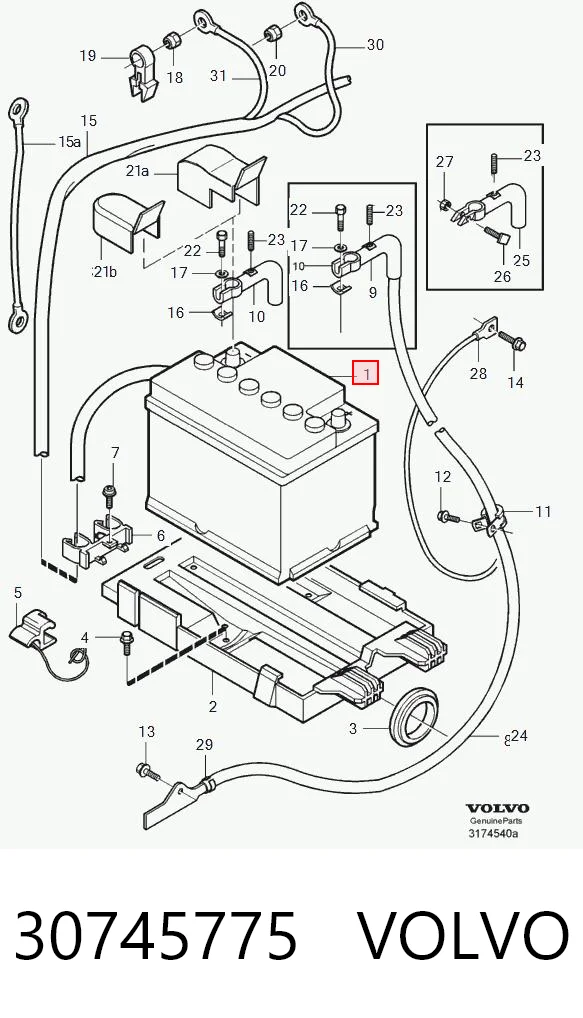 Batería de arranque 30745775 VOLVO