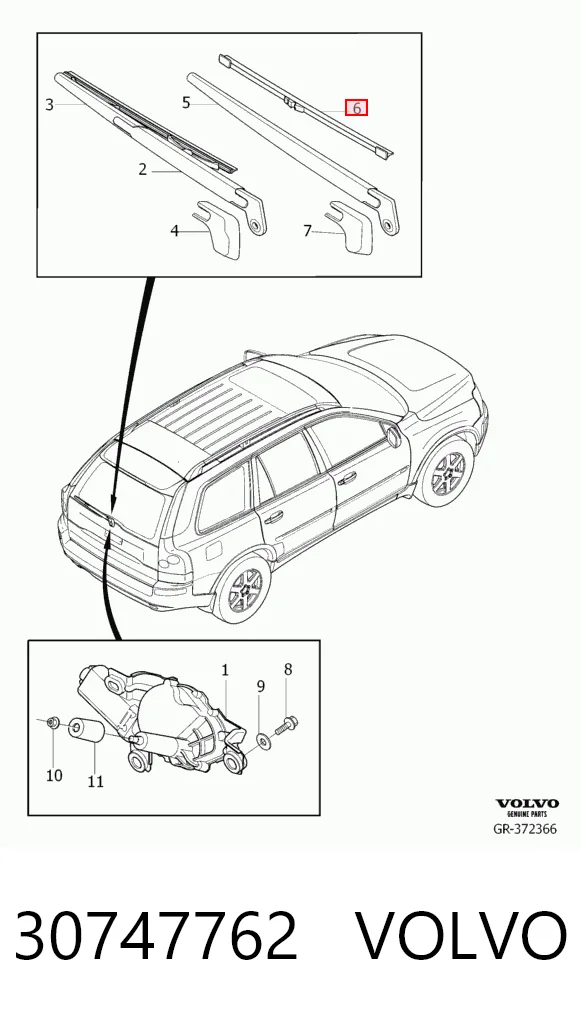 30747762 Volvo Limpiaparabrisas trasero