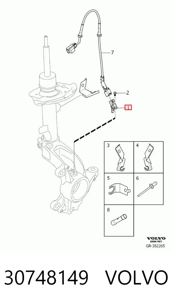 30748149 Volvo Sensor de rueda abs