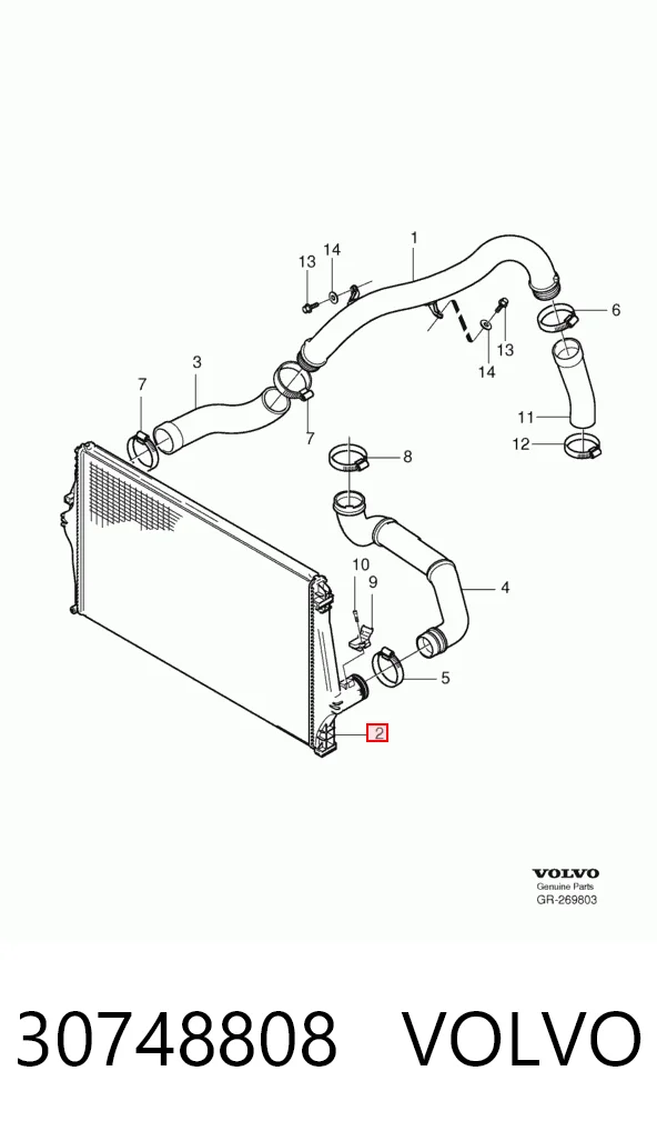 30748808 Volvo Radiador de intercooler