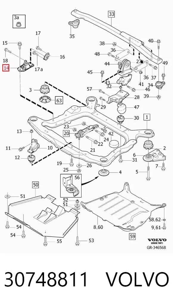 30748811 Volvo Soporte de motor derecho