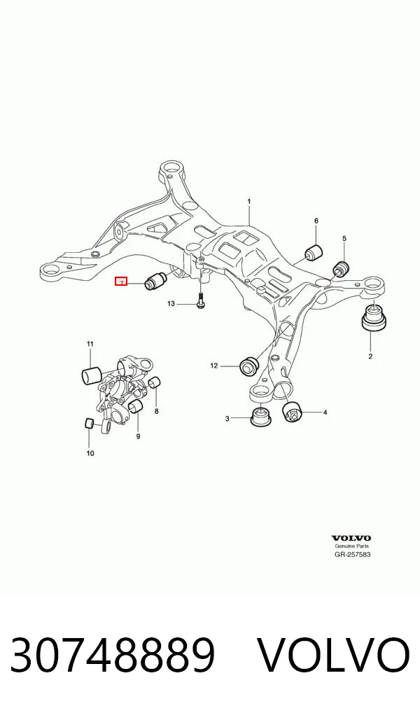 30748889 Volvo Silentblock del puente trasero