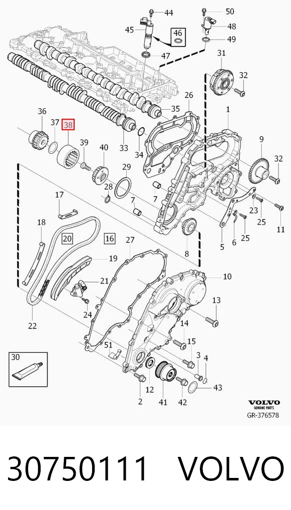 30750111 Volvo Acoplamiento elástico de polea de alternador