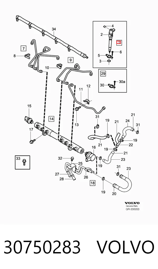 30750283 Volvo Inyector de combustible