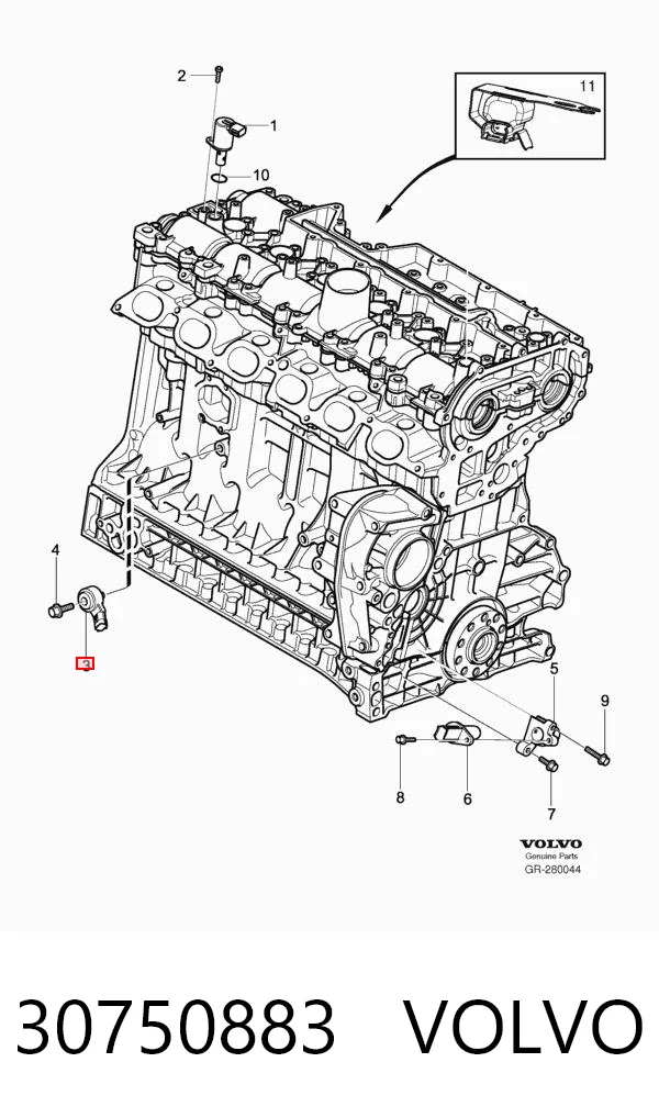 30750883 Volvo Sensor de detonación