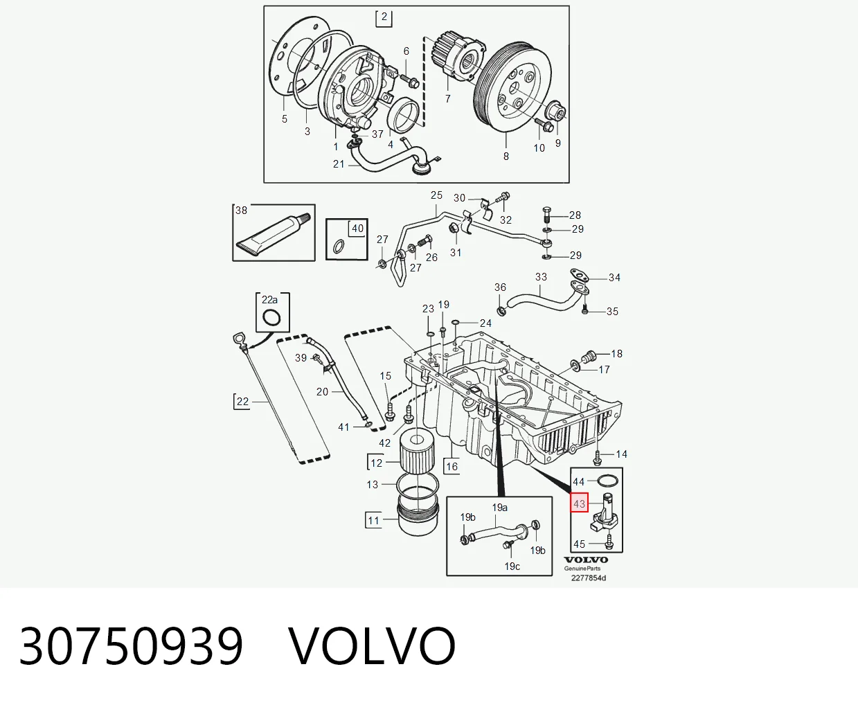 30750939 Volvo Sensor de nivel de aceite