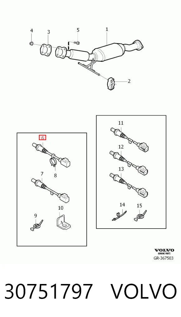 30751797 Volvo Sensor de oxígeno previo al catalizador