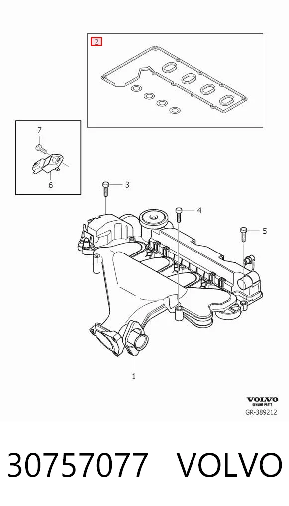 30757077 Volvo Juego de juntas de tapa de balancines