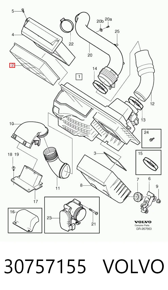 30757155 Volvo Filtro de aire de motor