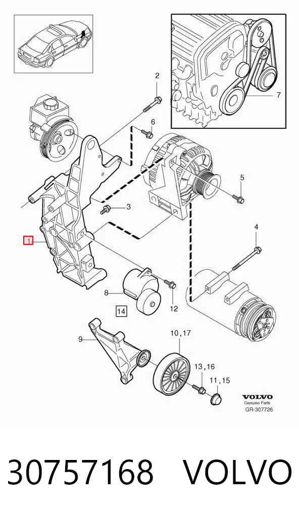 Soporte del alternador para Volvo XC90