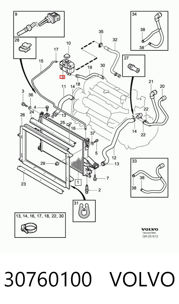 30760100 Volvo Depósito de expansión