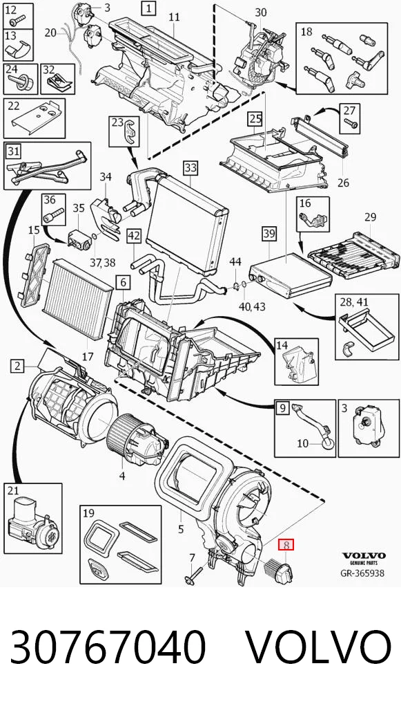 30767040 Volvo Resistencia de calefacción