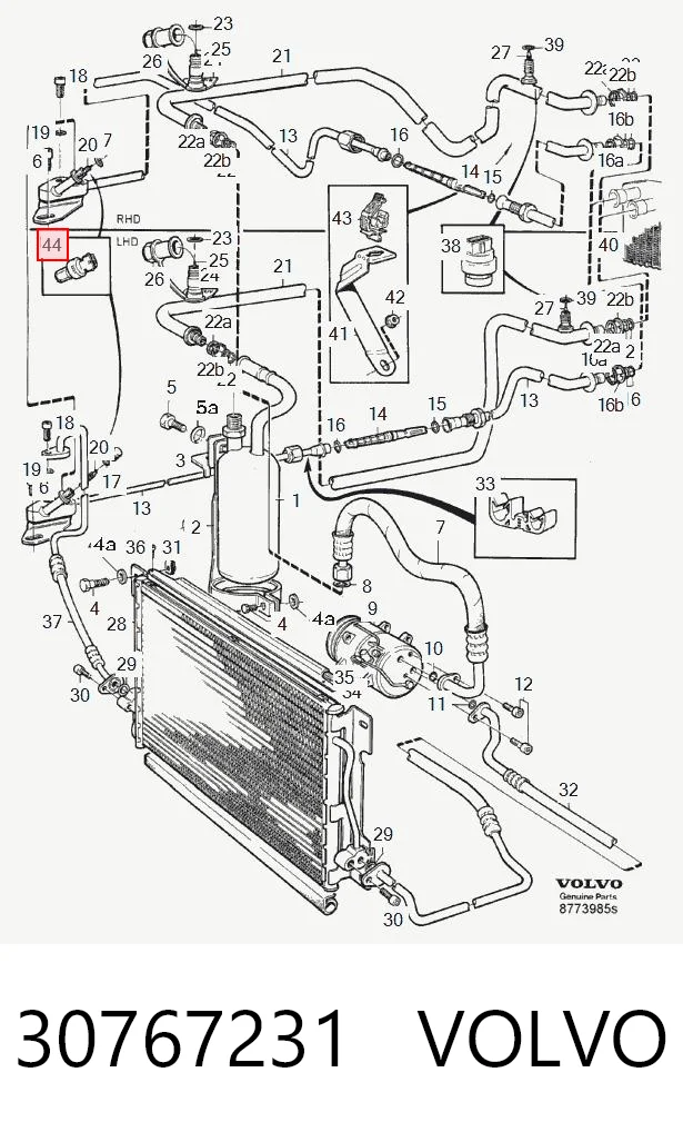 30767231 Volvo Sensor de baja presion aire acondicionado
