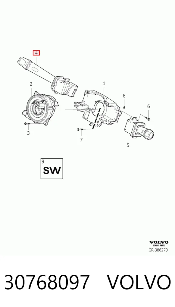 30768097 Volvo Conmutador izquierdo de la columna de dirección