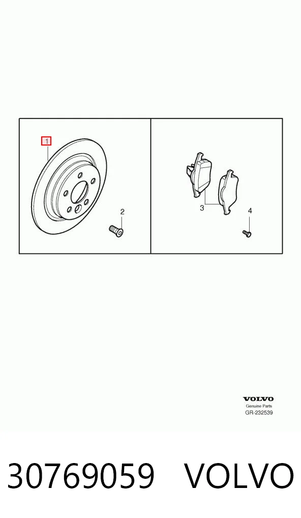 30769059 Volvo Freno de disco trasero