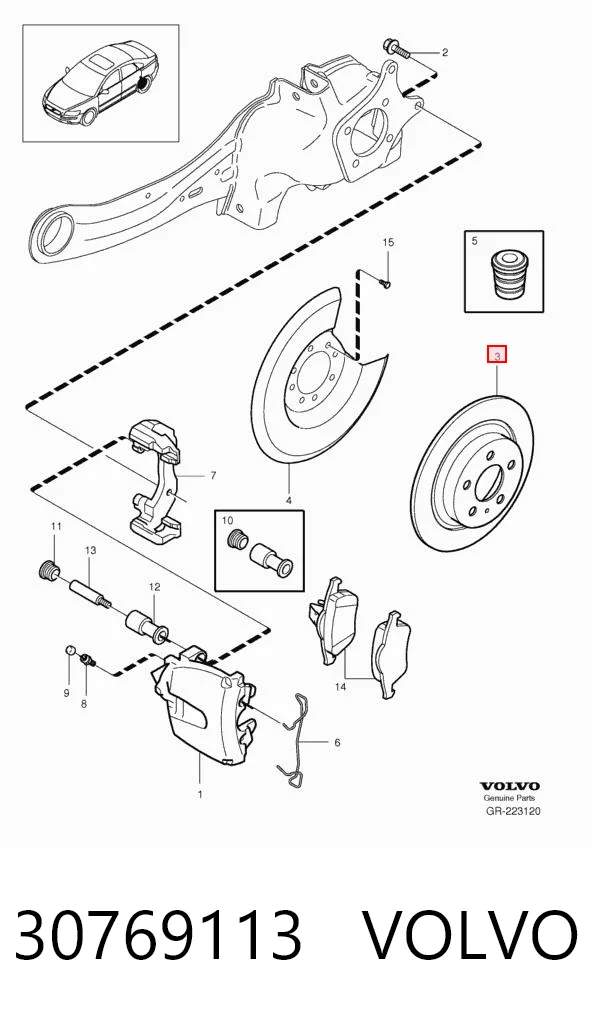 30769113 Volvo Freno de disco trasero