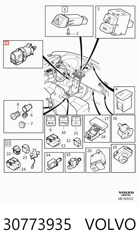30773935 Volvo Interruptor luces de freno