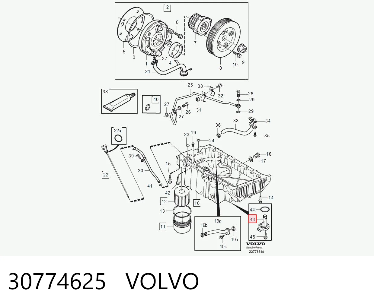 30774625 Volvo Sensor de nivel de aceite