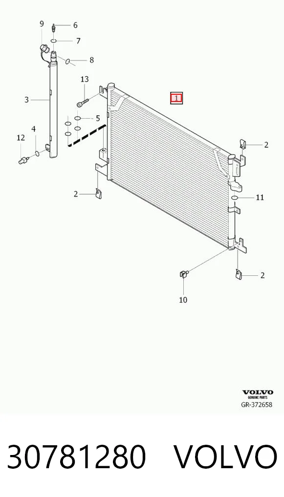 30781280 Volvo Radiador de aire acondicionado