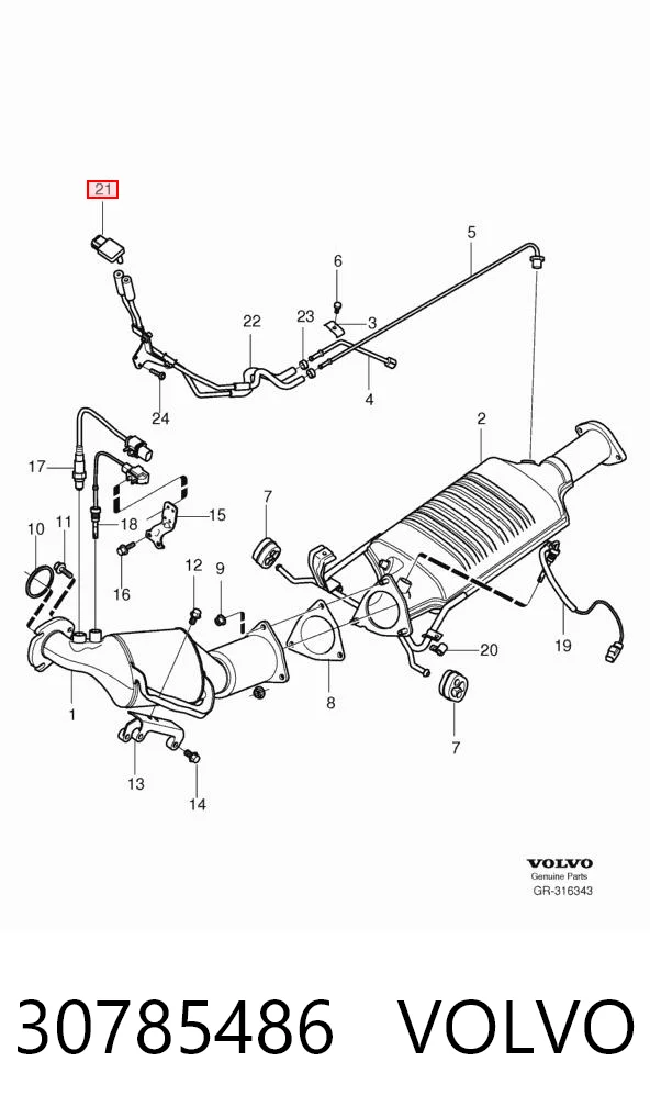 30785486 Volvo Sensor de presion de escape
