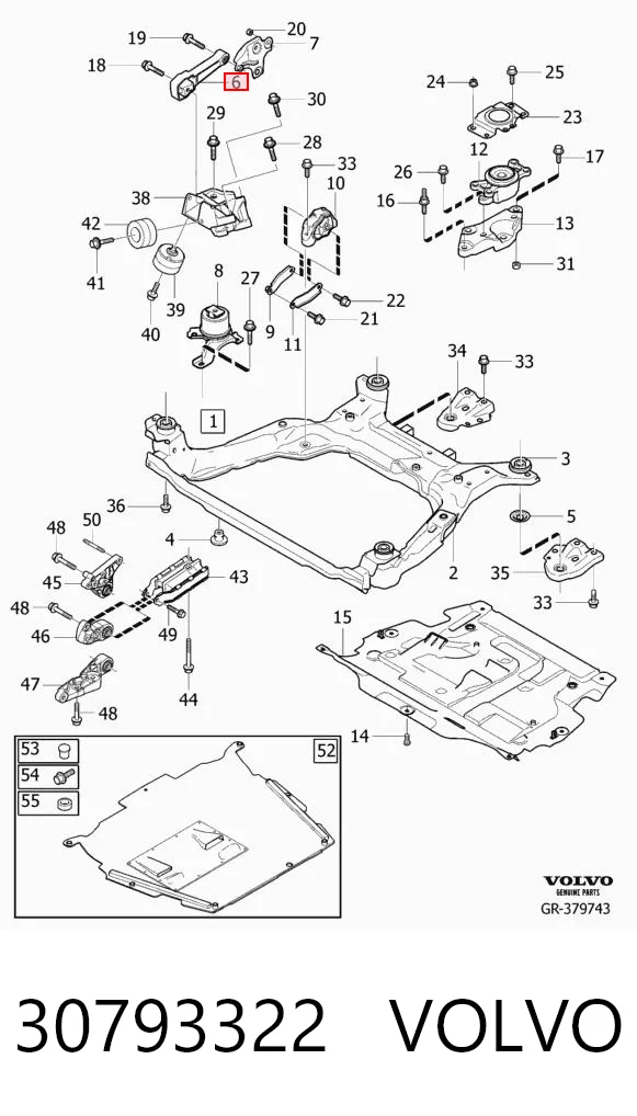 30793322 Volvo Soporte de motor derecho