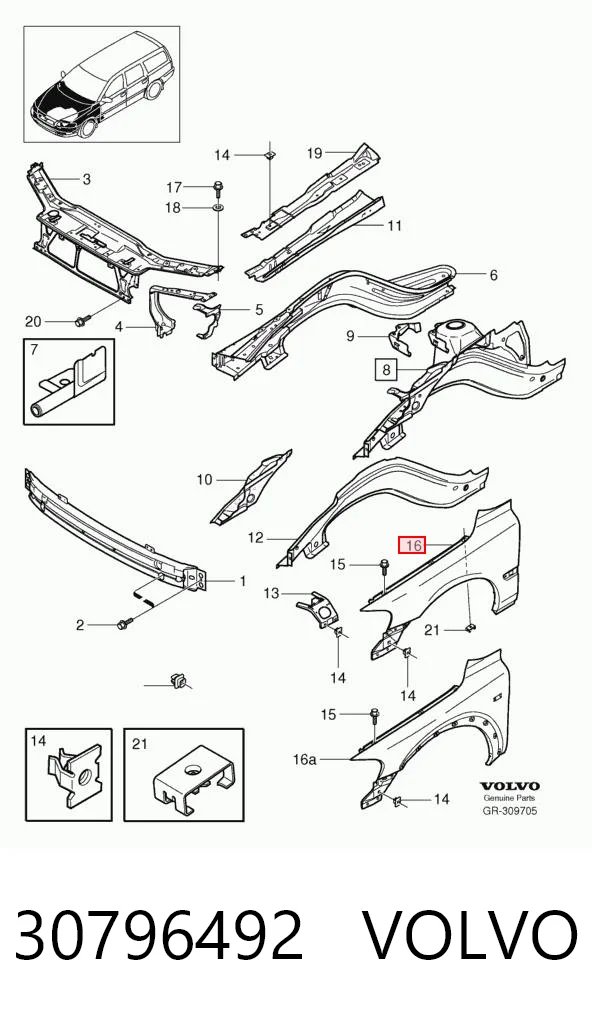 Aleta delantera izquierda Volvo S60 I