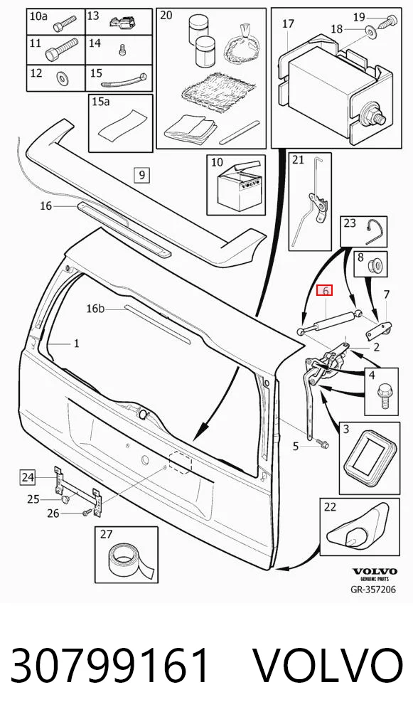 30799161 Volvo Amortiguador de porton