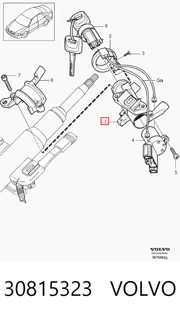 Bombín de arranque para Volvo S40 VS