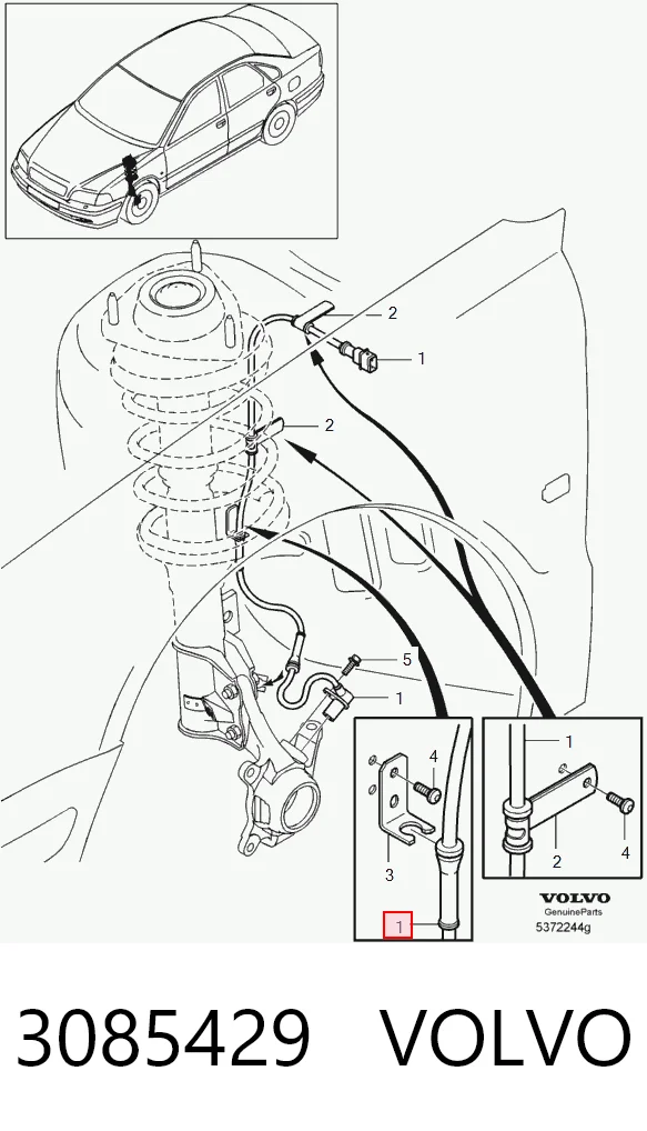 Sensor de freno, delantero Volvo S40 I (VS)