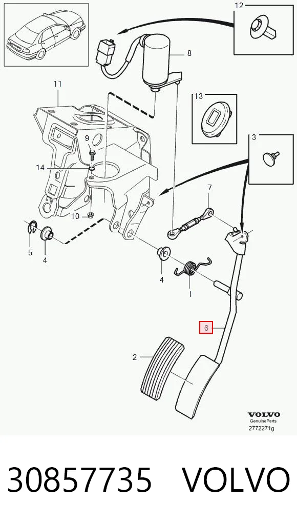Comprar Pedal del acelerador Volvo V40 VW a bajo precio