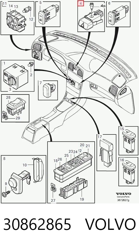 Botón de emergencia Volvo V40 familiar (VW) (1995 - 2004) precio, desde 60,63 EUR