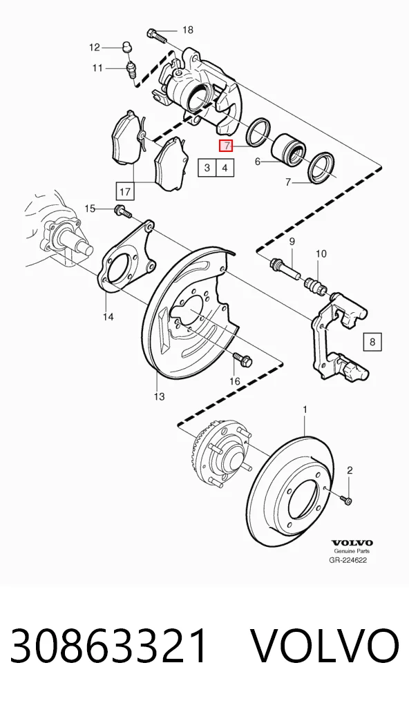 Kit de reparación de pinzas de freno trasero para Audi A1 GBA