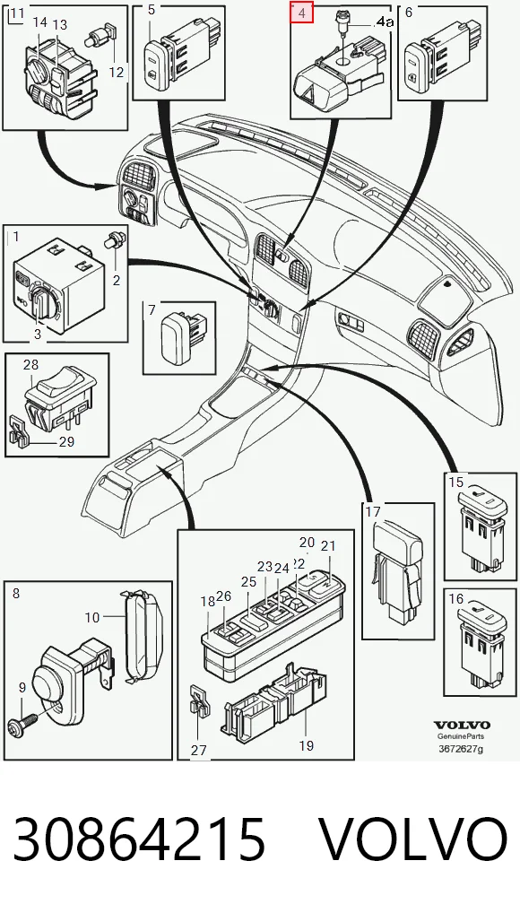 Comprar Boton de luz de emergencía Volvo V40  VW