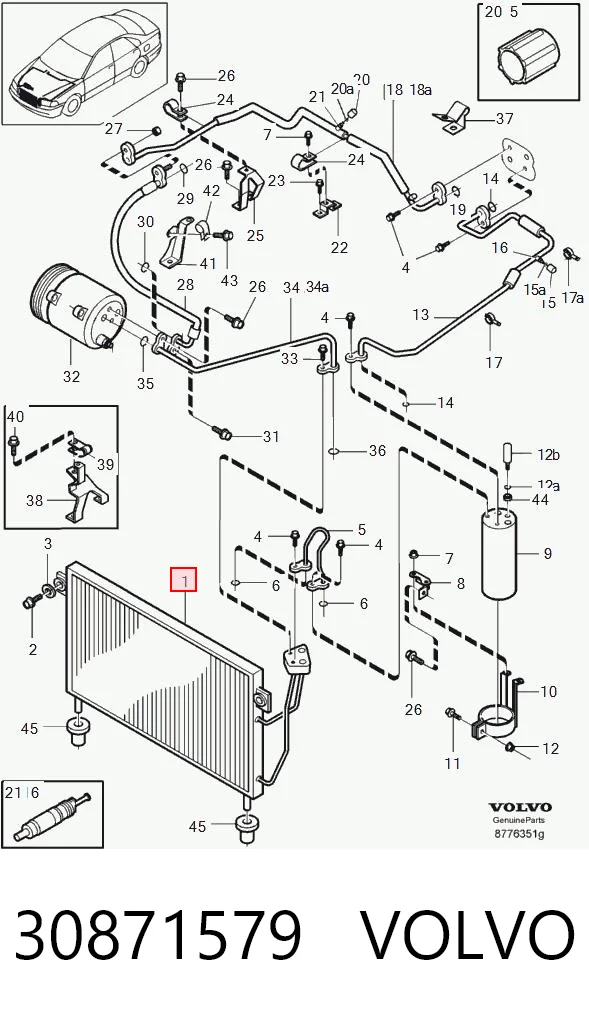 Radiador de aire acondicionado Mitsubishi Space Star  (1998-2004)