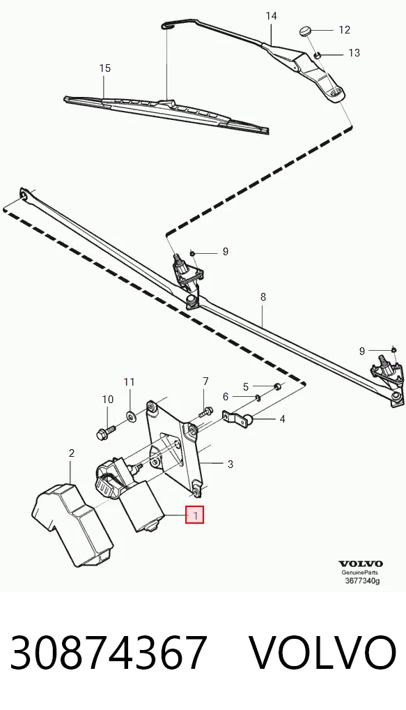  Motor limpiaparabrisas Volvo V40 