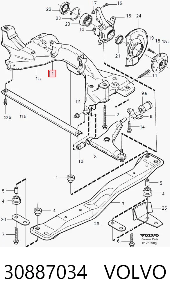 Comprar Subchasis delantero soporte motor Volvo S40 I VS a bajo precio